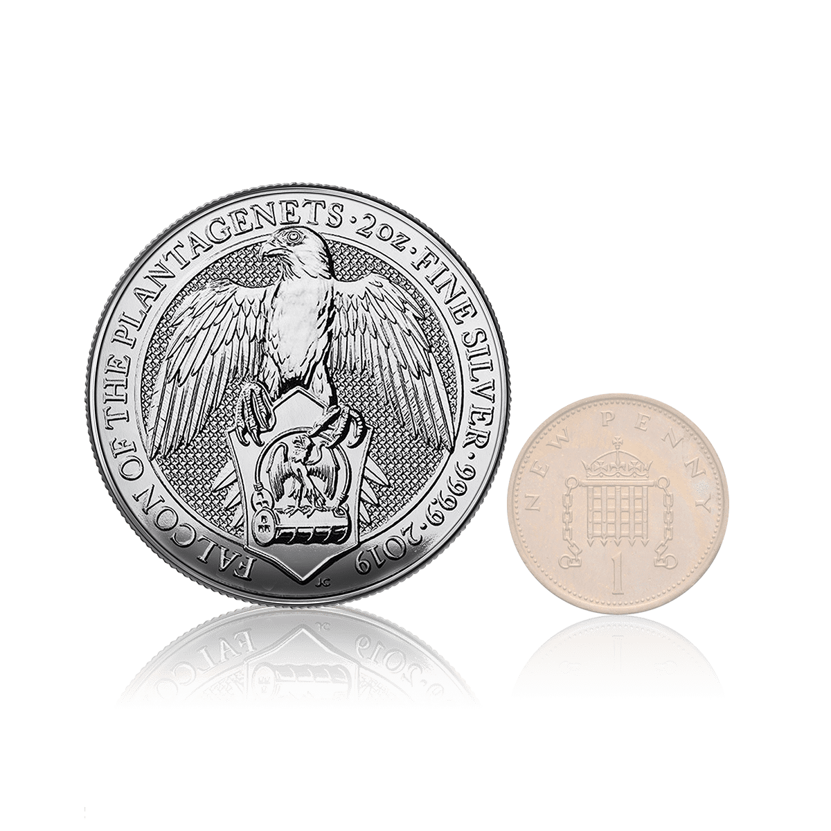 2oz Silver Royal Mint Queen's Beast Falcon Of The Plantagenets (2019) 5